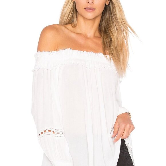 Revolve Rails Talia Off the Shoulder Top Bohemian Flowy Lightweight Blouse XS - Picture 2 of 11